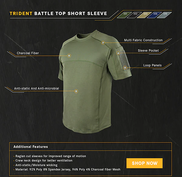 Trident Short Sleeve Battle Top 12 Trident Short Sleeve Battle Top